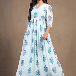 BAESD Ethnic Motifs Printed Georgette Maxi Ethnic Dresses-image-5