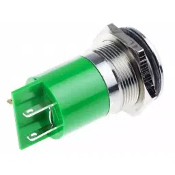 RS PRO Green Panel Mount Indicator 12V DC, Mounting Hole Size 22 mm, Termination Type Solder Tab, Model No 205909 image 3