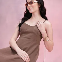 DressBerry Pleated Fit & Flare Maxi Dress-picture-45
