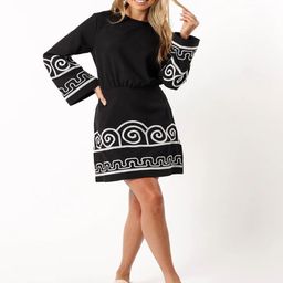 ANNY Women Embroidered Bell Sleeve Sheath Dress-image-62