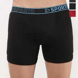 Sporto by Macho Men Pack Of 4 Mid-Rise Trunks Sprto_M1030-B1-CH1-N1-R1-L-picture-22
