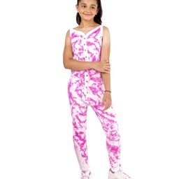 D'chica Thermal Sleeveless Tie And Dye Print Jumpsuit - Pink-image-10