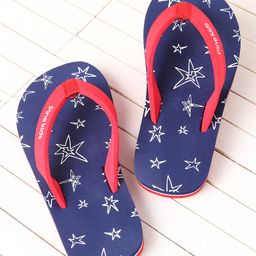 Pine Kids Slip On  Flip Flops Star Print - Blue & Red-image-64