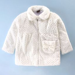 Little Kangaroos Full Sleeves Jacket With Sling Bag Solid Colour - Off White-image-43