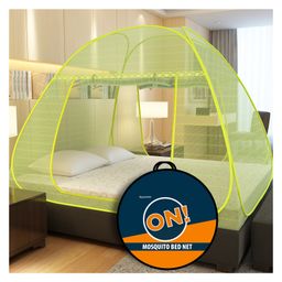 Supreme On Wave Patterned Double Bed Premium Machardani King Size Mosquito Net - Green-image-76