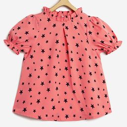 Chuppan Chupai Half Sleeves Stars Printed Top - Pink-image-84