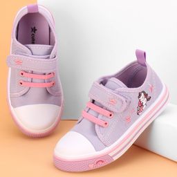 Cute Walk by Babyhug Velcro Closure Casual Shoes with Unicorn Embroidered  - Purple-image-3