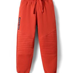 Pine Kids Cotton Knit Full Length Lounge Pant With Text Patch - Red-image-63