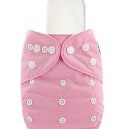 AEREX Reusable Baby 1 Cloth Diapers For 6 Months to 3 Years With 1 White Insert Pad Leak Proof Washable Diapers For New Born Babies Adjustable Pocket Cloth Diaper Nappies (Pink)-13