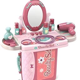 NEGOCIO 3-in-1 Carry Along Beauty Set Toy with Briefcase and 14 Accessories- Pack of 1- Color May Vary-20