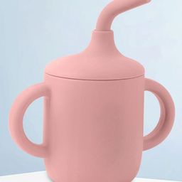 TONY STARK Baby Sipper Bottle with Straw Twin Handles Durable Straw Cup- Pink-14