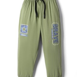 Smarty Boys Sinker Knit Full Length Lounge Pant with Army Print - Olive Green-image-50