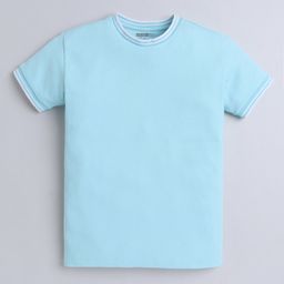 Celsius Cotton Blend Half Sleeves Solid Tee - Pool Blue-image-89
