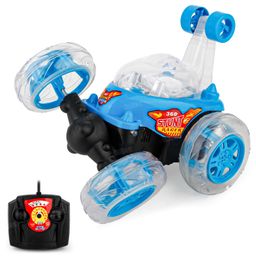 Fiddlerz Remote Control Car for Kids with 360 Degree Rotation Music Light Rechargeable Battery Stunt Racer Car 4x4 Off Road Vehicle for Boys and Girls Age 4 + (Blue)-image-2