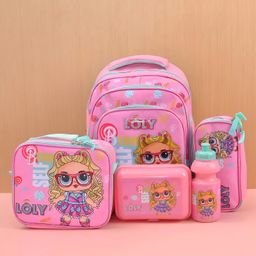 Elecart 5-in-1 Loly School Bag Combo Set Backpack, Lunch Bag, Tiffin Box, Water Bottle & Pencil Pouch Bright & Practical Back-to-School Essentials for Kids-13