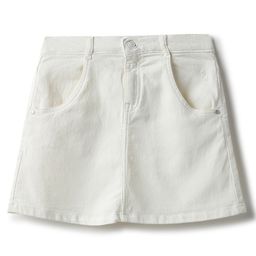 Tales & Stories Lycra Knit Solid Skirt - White-picture-5