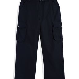 CAVIO Cotton Blend Woven Full Length Solid Cargo Pants With Belt Set - Navy Blue-picture-15