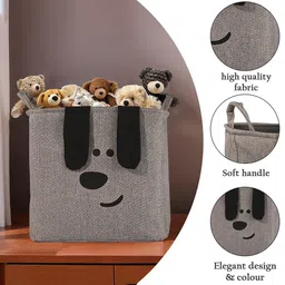 Aura Set Of 2 Grey Storage Basket With Handle image 3