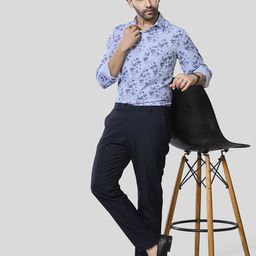 JONESBURG Floral Printed Spread Collar Slim Fit Formal Cotton Shirt-image-57