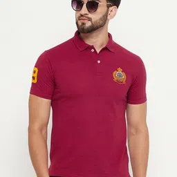 RELANE Men Solid Polo Collar Cotton T-shirt-picture-2