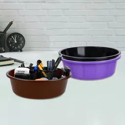 Kuber Industries Purple 3 Pieces Regular Desk Organisers-image-75