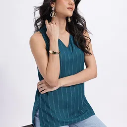 Anouk Rustic Striped Short Kurti-picture-34