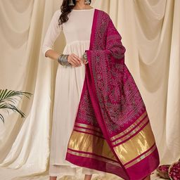 InWeave Women Empire Kurta with Palazzos & With Dupatta-picture-12