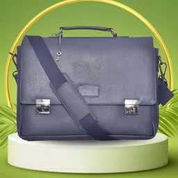 OLIVE MIST Adults Textured Leather Laptop Bag-image-57