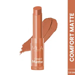 MILA BEAUTE Comfort Matte Highly Pigmented Lipstick With Jojoba Oil -3.8g -Peach Nude - 03-3