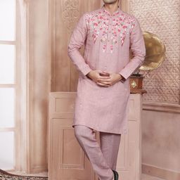 EVASTRO Floral Embroidered Beads and Stones Pure Cotton Straight Kurta With Pyjama-image-55
