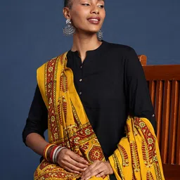Taavi Ethnic Motifs Printed Block Print Dupatta image 1