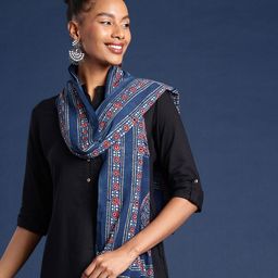 Taavi Paisley Printed Block Print Dupatta image 1