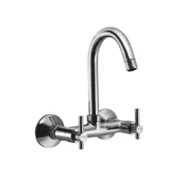 PLUMBER NETTO Wall Mounted Two Hole Sink Mixer with Swivel Spout, NTO-5104-36