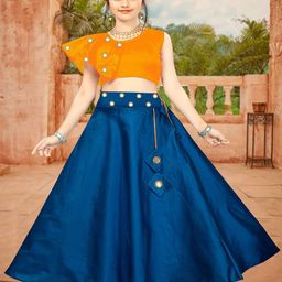 LIZUL Girls Mirror Work Ready to Wear Lehenga &-image-77
