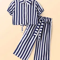 CrayonFlakes Girls Striped Top with Palazzos-image-74