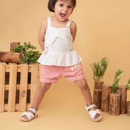 Babys Day Girls Striped Top with Shorts-image-42