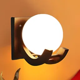 KINIS Brown & White Wood Modern And Unique Style Abstract Shaped Wall Lamp-12