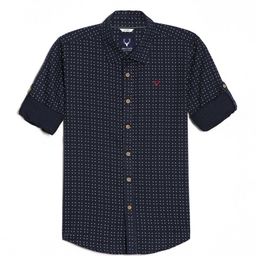 Allen Solly Junior Boys Spread Collar Micro Ditsy Printed Cotton Slim Fit Casual Shirt-picture-3
