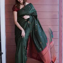 Sita Green Silk Blend Woven Design Sarees-picture-43
