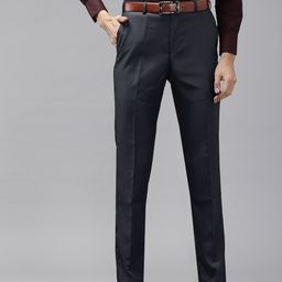 Park Avenue Men Checked Formal Trousers-image-82