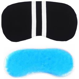 Jenna White Line Black Printed Sleeping Eye Mask With Cooling Gel-image-93