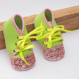 Daizy Shimmer Detail Colorblocked Booties - Pink Green-image-19