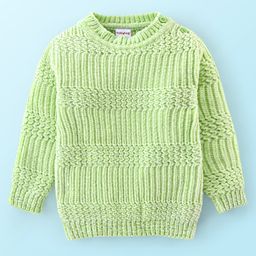 Babyhug Acrylic Knit Full Sleeves Sweater with Cable Knit Design - Green-image-79