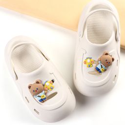 Cute Walk by Babyhug Clogs With Bear Applique - White-picture-38