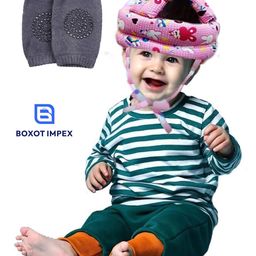 BOXOT IMPEX Adjustable Cushioned Baby Safety Helmet with knee pad (color may vary) HK-9-10