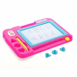 Aditi Toys Magnetic Slate Drawing Board for Learning Writing and DrawingMagnetic Pen and Stamps Included, Easy to Clean for Kids Above 3 Years, BIS Approved (Pink)-22