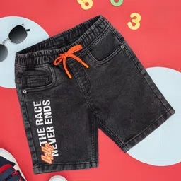 Pantaloons Junior Typography Printed Shorts - Charcoal Grey-picture-42