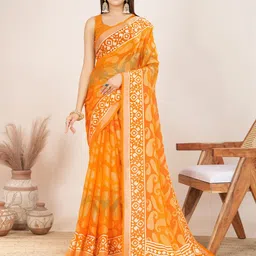 Mitera Paisley Printed Brasso Saree-picture-41