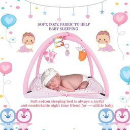 Kwitchy New Born Baby Bedding Set Mattress with Mosquito Net & Sleeping Bag Combo - Pink image 3