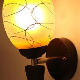 1ST TIME Yellow & White Printed Glass Cylinder Shaped Wall Lamp-picture-32